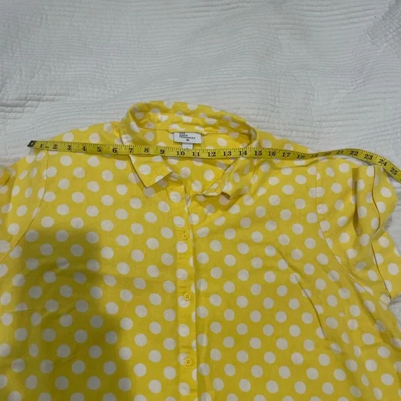 Lisa Marie Fernandez Yellow and White Polka Dot Top (XXL) - Picture 13 of 14